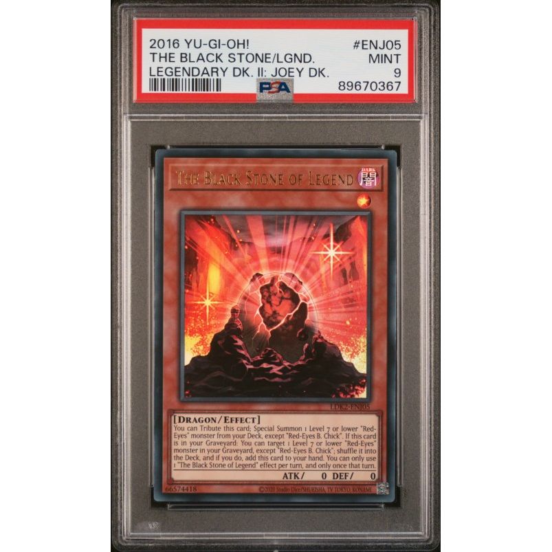 2016 Yu-Gi-Oh! Legendary Deck Ii #ENJ05 The Black Stone/Lgnd. Legendary Dk. Ii: Joey Dk. PSA 9: graded slab, front view