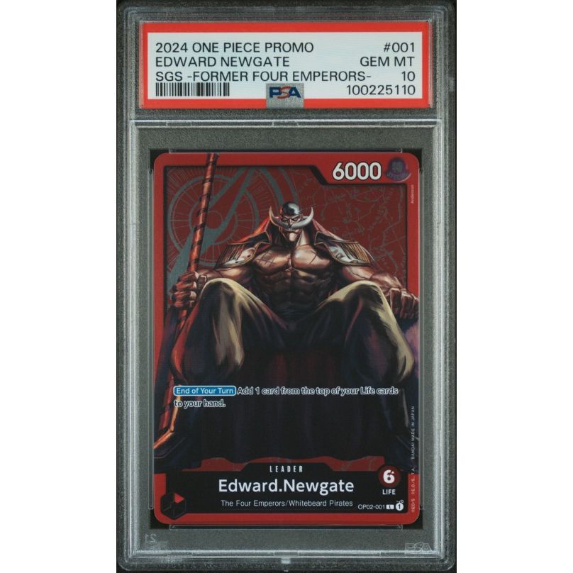 2024 One Piece Promos #001 Edward Newgate Sgs -Former Four Emperors- PSA 10: graded slab, front view