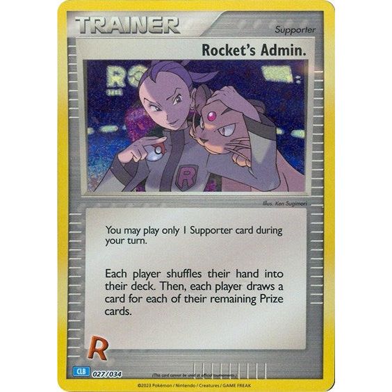 Pokémon card: CLB 027/034 Rocket's Admin from Pokemon Trading Card Game Classic, front of card