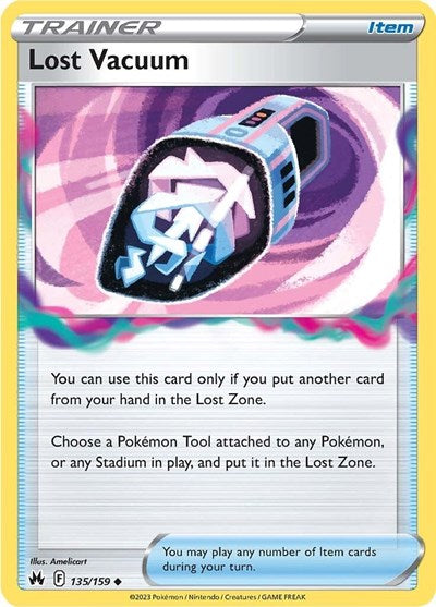 Pokémon card: Lost Vacuum 135/159 from Crown Zenith (Uncommon), front of card