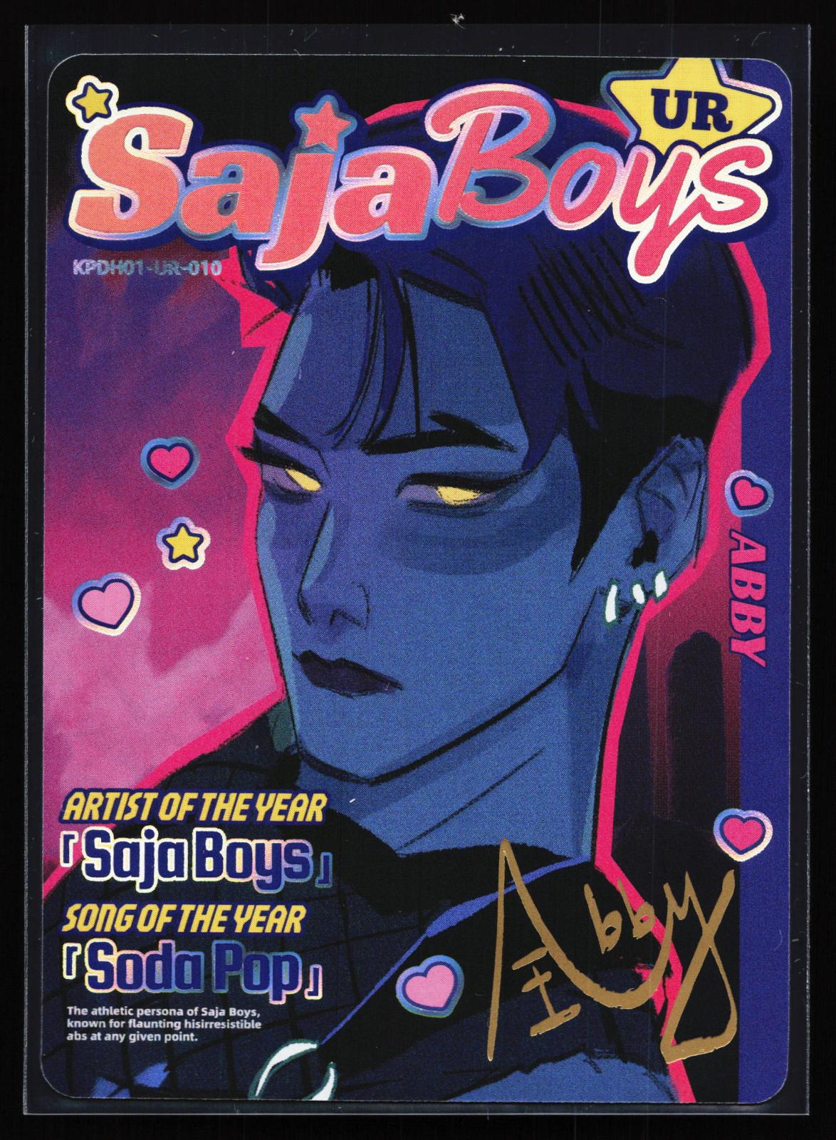 K-Pop Demon Hunters card: Kayou Kpop Demon Hunters Abby KPDH01-UR-010 (Ultra Rare), front of card
