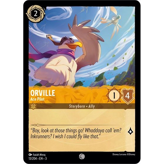 Lorcana card: Orville - Ace Pilot 013/204 from Into The Inklands (Common), front of card