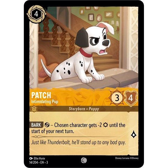 Lorcana card: Patch - Intimidating Pup 014/204 from Into The Inklands (Common), front of card