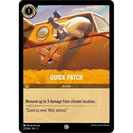 Lorcana card: Quick Patch 027/204 from Into The Inklands (Common), front of card