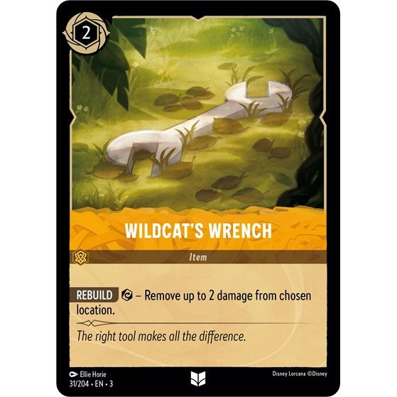 Lorcana card: Wildcat's Wrench 031/204 from Into The Inklands (Uncommon), front of card