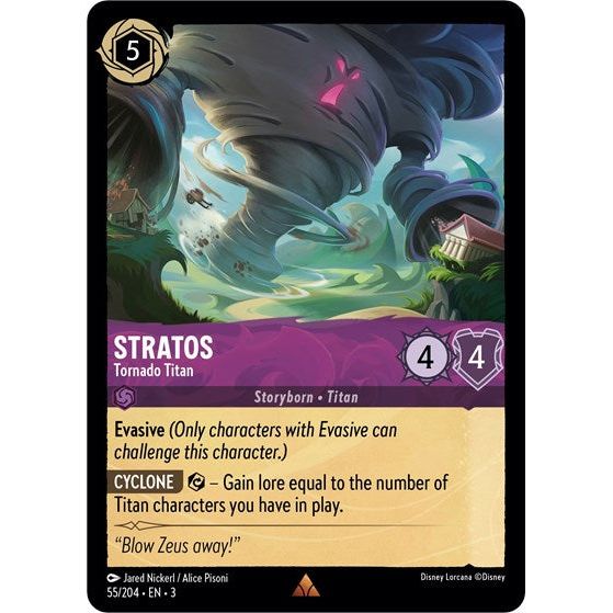 Lorcana card: Stratos - Tornado Titan 055/204 from Into The Inklands (Rare), front of card