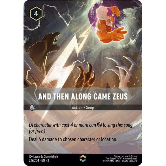 Lorcana card: And Then Along Came Zeus 222/204 from Into The Inklands (Enchanted), front of card