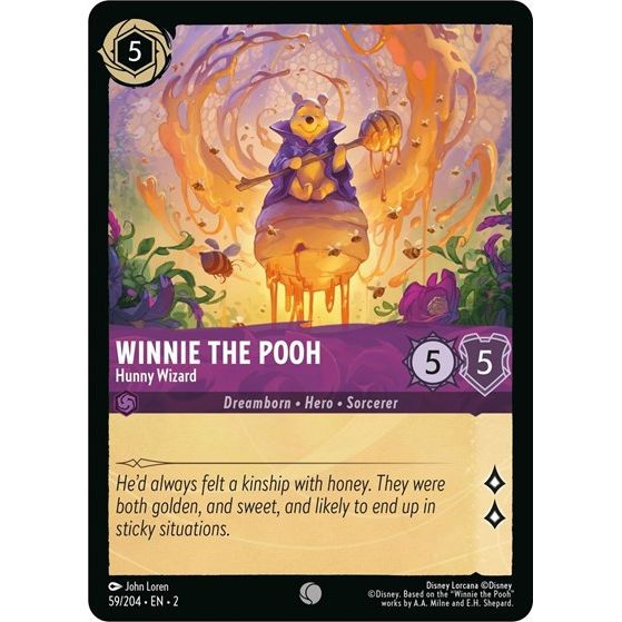 Lorcana card: Winnie the Pooh - Hunny Wizard 059/204 from Rise of the Floodborn (Common), front of card