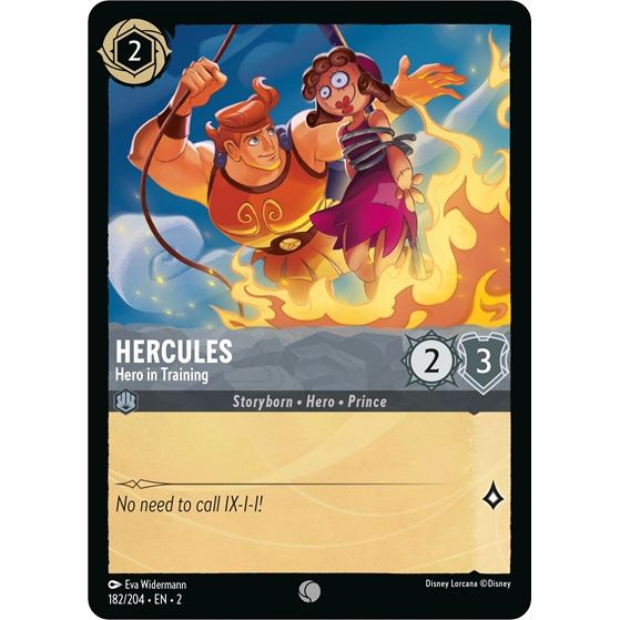 Lorcana card: Hercules - Hero in Training 182/204 from Rise of the Floodborn (Common), front of card