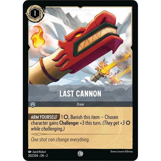 Lorcana card: Last Cannon 202/204 from Rise of the Floodborn (Common), front of card