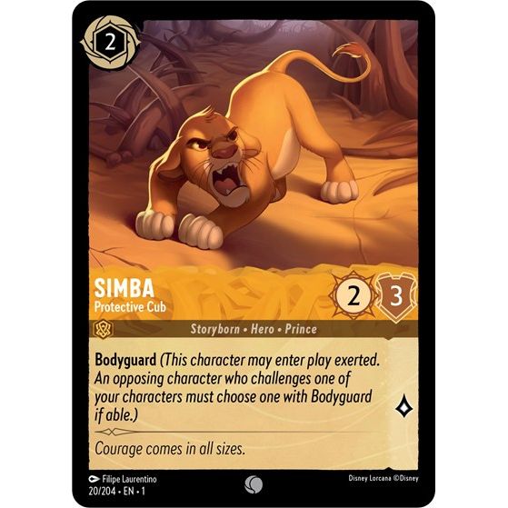 Lorcana card: Simba - Protective Cub 020/204 from The First Chapter (Common), front of card