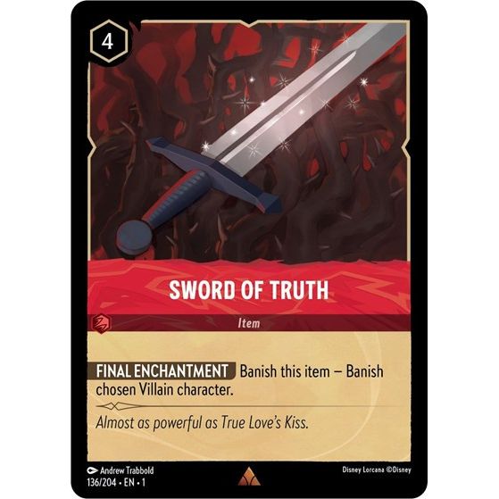Lorcana card: Sword of Truth 136/204 from The First Chapter (Rare), front of card