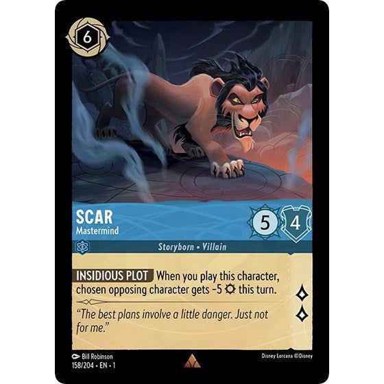 Lorcana card: Scar - Mastermind 158/204 from The First Chapter (Rare), front of card