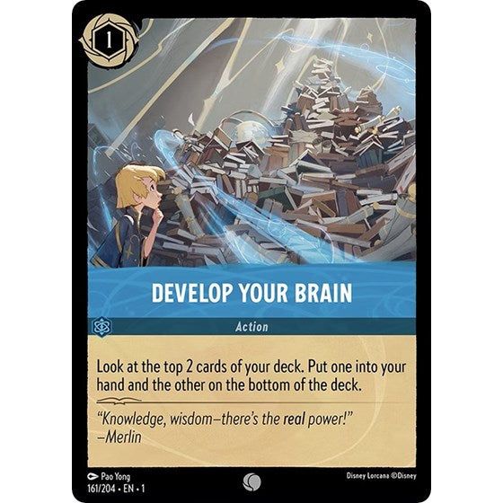 Lorcana card: Develop Your Brain 161/204 from The First Chapter (Common), front of card