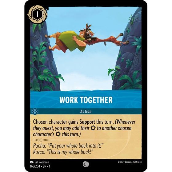Lorcana card: Work Together 165/204 from The First Chapter (Common), front of card