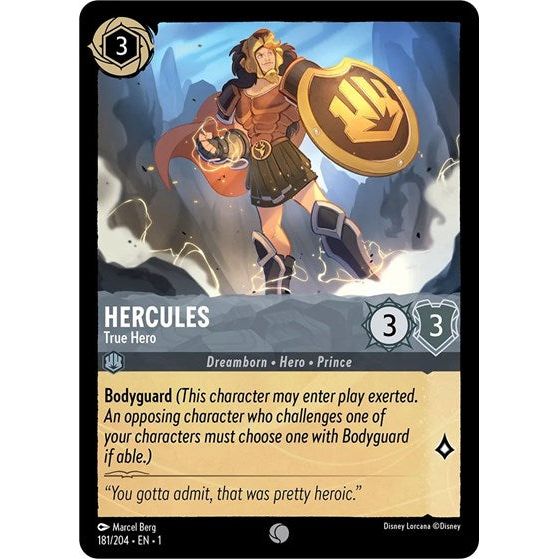 Lorcana card: Hercules - True Hero 181/204 from The First Chapter (Common), front of card
