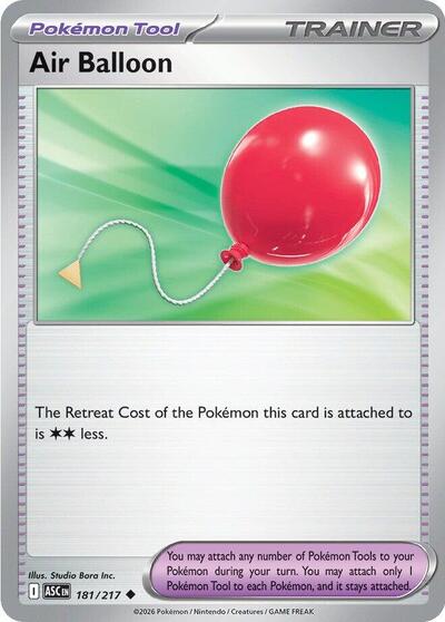 Pokémon card: Air Balloon 181/217 from Ascended Heroes (Uncommon), front of card