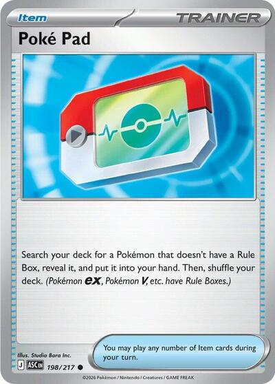 Pokémon card: Poke Pad 198/217 from Ascended Heroes (Common), front of card