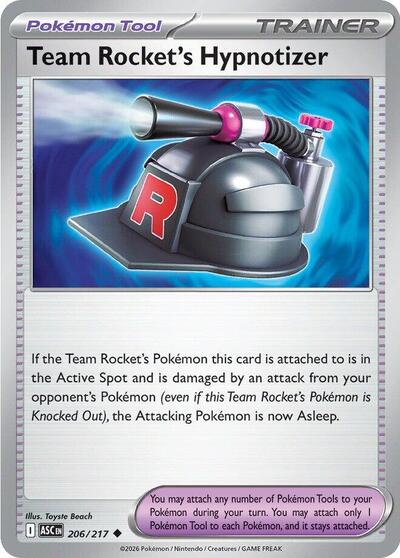 Pokémon card: Team Rocket's Hypnotizer 206/217 from Ascended Heroes (Uncommon), front of card