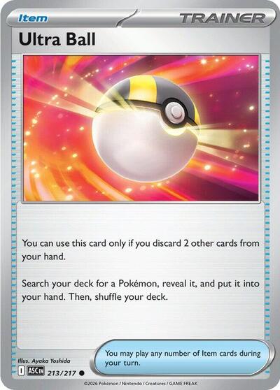 Pokémon card: Ultra Ball 213/217 from Ascended Heroes (Common), front of card