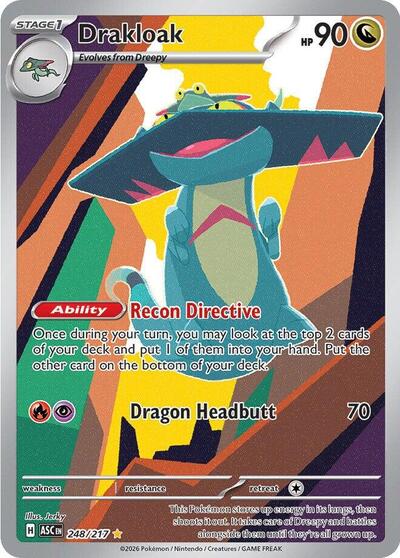 Pokémon card: Drakloak 248/217 from Ascended Heroes (Illustration Rare), Dragon type, front of card