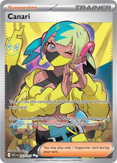 Pokémon card: Canari 257/217 from Ascended Heroes (Ultra Rare), front of card