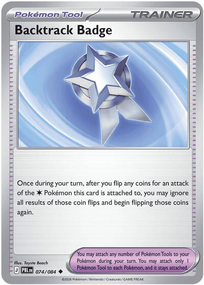 Pokémon card: Backtrack Badge 074/084 from Pitch Black (Uncommon), front of card