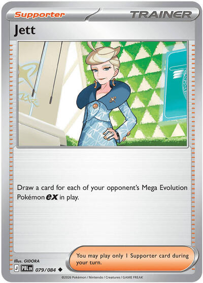 Pokémon card: Jett 079/084 from Pitch Black (Uncommon), front of card