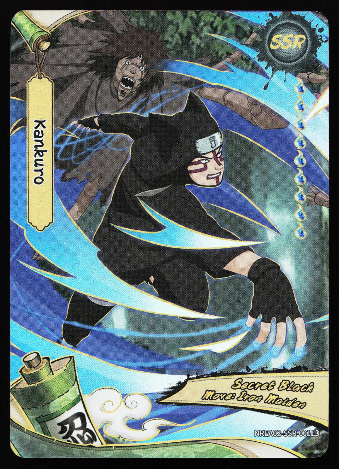 Naruto card: Naruto Kayou Earth Scrolls Series 2 Kankuro NREA02-SSR-001L3 (Super Secret Rare), front of card