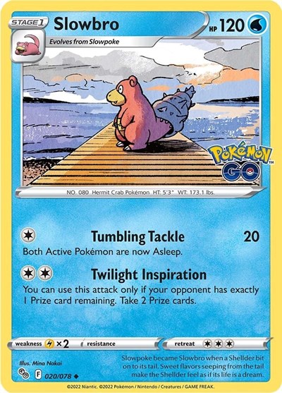 Pokémon card: Slowbro 020/078 from Pokemon GO (Uncommon), Water type, front of card