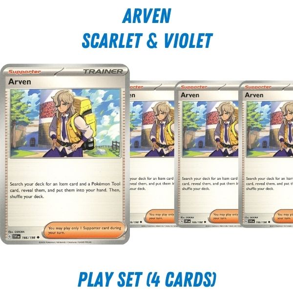 Pokémon card: Arven (Scarlet & Violet) from Pokémon TCG Trainer Playset, front of card