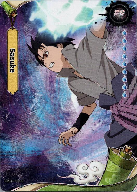 Naruto card: Naruto Kayou Promotional Cards NRSA-PR-012 Sasuke (Promo), front of card