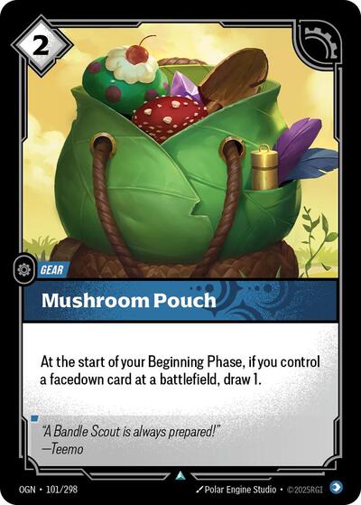 Riftbound card: Mushroom Pouch 101/298 from Origins (Uncommon), front of card