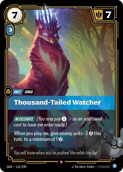 Riftbound card: Thousand-Tailed Watcher 116/298 from Origins (Rare), front of card