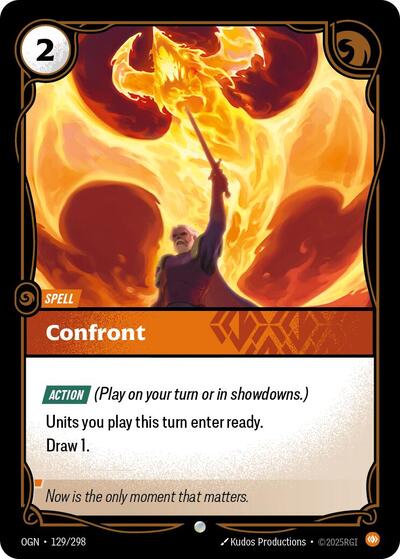 Riftbound card: Confront 129/298, Common, Origins