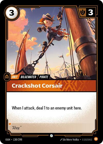 Riftbound card: Crackshot Corsair 130/298 from Origins (Common), front of card
