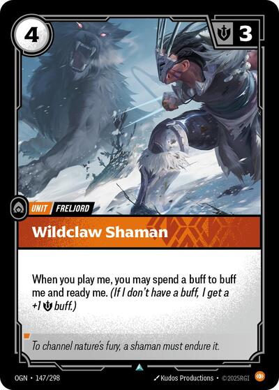 Riftbound card: Wildclaw Shaman 147/298, Uncommon, Origins