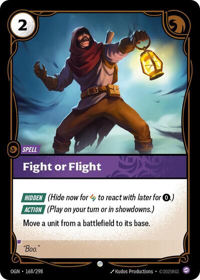 Riftbound card: Fight or Flight 168/298 from Origins (Common), front of card