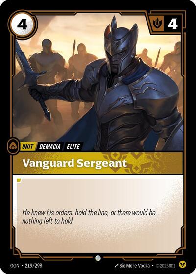 Riftbound card: Vanguard Sergeant 219/298, Common, Origins