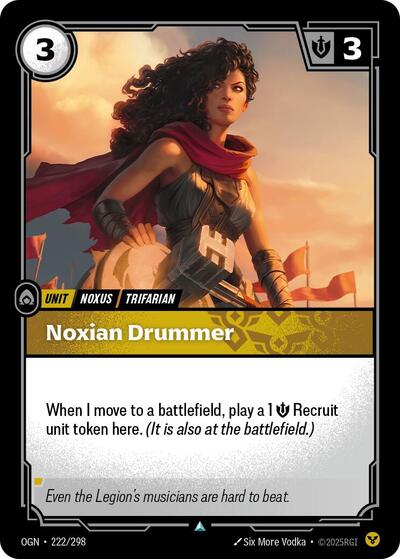 Riftbound card: Noxian Drummer 222/298 from Origins (Uncommon), front of card