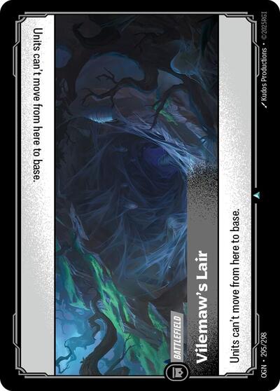 Riftbound card: Vilemaw's Lair 295/298 from Origins (Uncommon), front of card