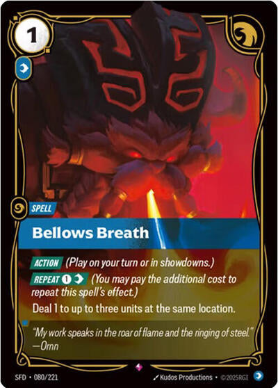 Riftbound card: Bellows Breath 080/221 from Spiritforged (Rare), front of card