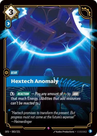 Riftbound card: Hextech Anomaly 083/221, Rare, Spiritforged