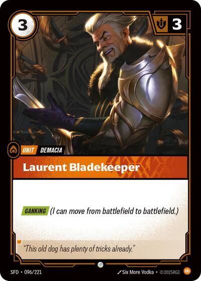 Riftbound card: Laurent Bladekeeper 096/221 from Spiritforged (Common), front of card