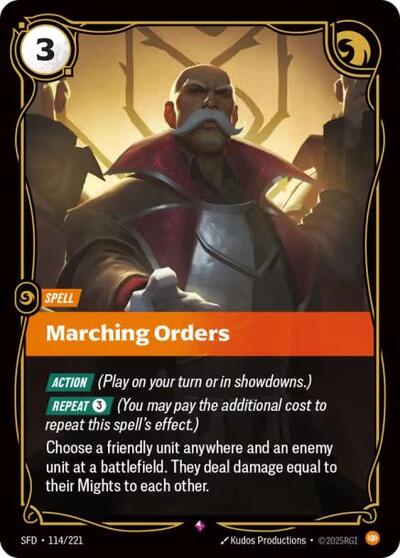 Riftbound card: Marching Orders 114/221, Rare, Spiritforged