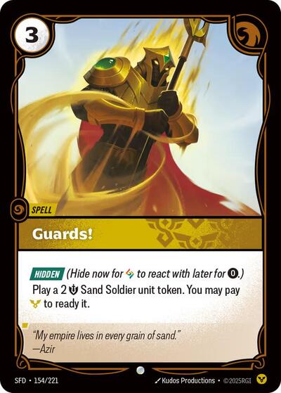 Riftbound card: Guards! 154/221 from Spiritforged (Common), front of card