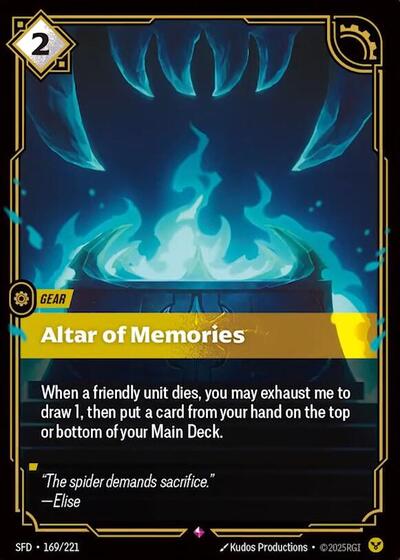 Riftbound card: Altar of Memories 169/221 from Spiritforged (Rare), front of card