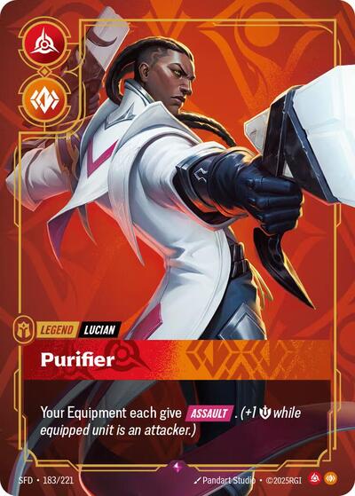 Riftbound card: Lucian - Purifier 183/221 from Spiritforged (Rare), front of card