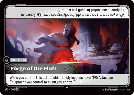 Riftbound card: Forge of the Fluft 208/221 from Spiritforged (Uncommon), front of card