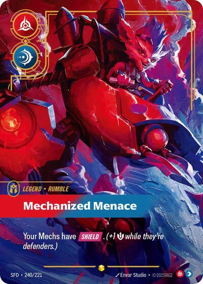 Riftbound card: Rumble - Mechanized Menace (Overnumbered) 240/221 from Spiritforged (Showcase), front of card